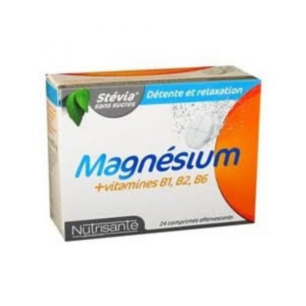 NUTRISANTE Magnésium + Vitamines B1 B2 B6 24 comprimés effervescents