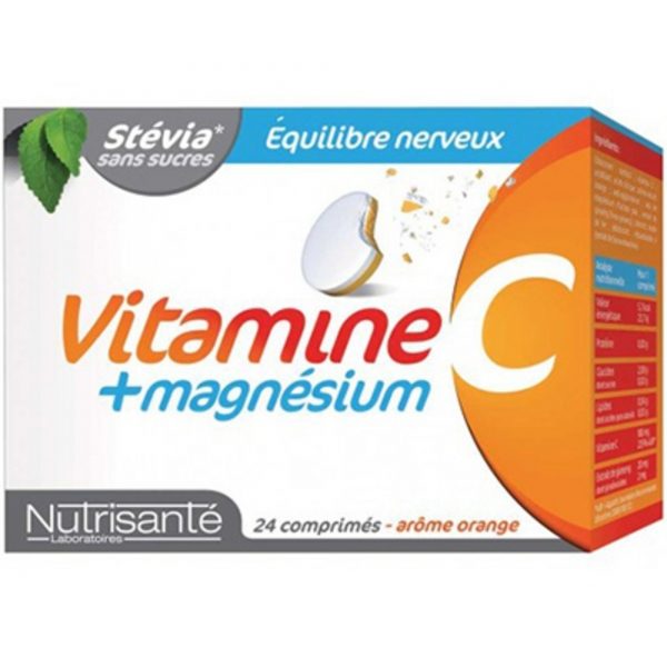 NUTRISANTE Vitamine C + Magnésium 24 comprimés à croquer